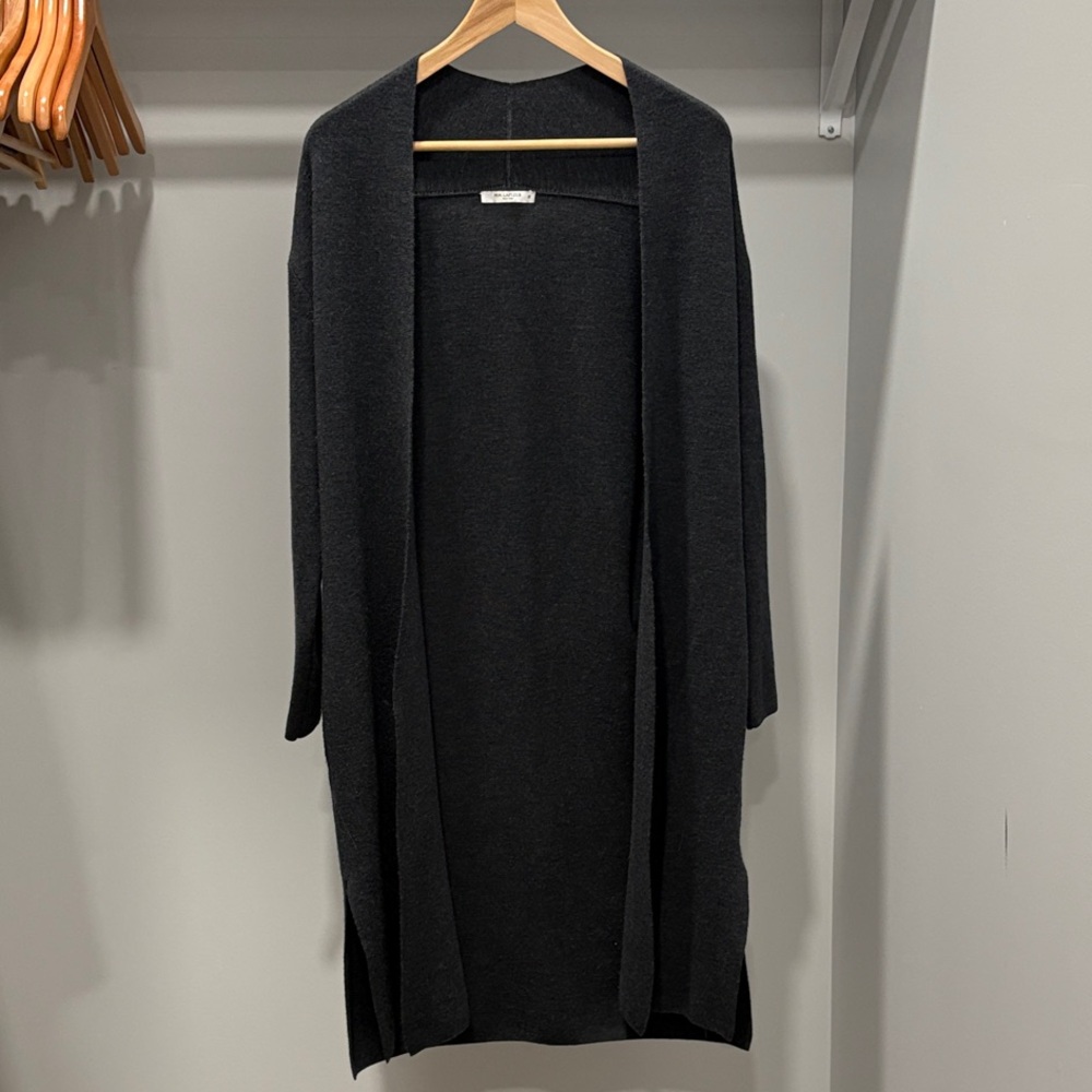 MM Lafleur Charcoal Open-Front Cardigan